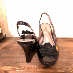 Alfani Dahlia Leather Peep-Toe Slingback Sandals